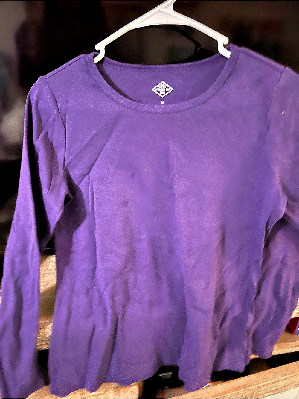 St. John's Bay Essential Tee Long Sleeve Purple Medium